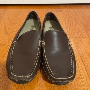 GUC Rockport Fast Approach Brown Leather Washable Loafer Shoes
